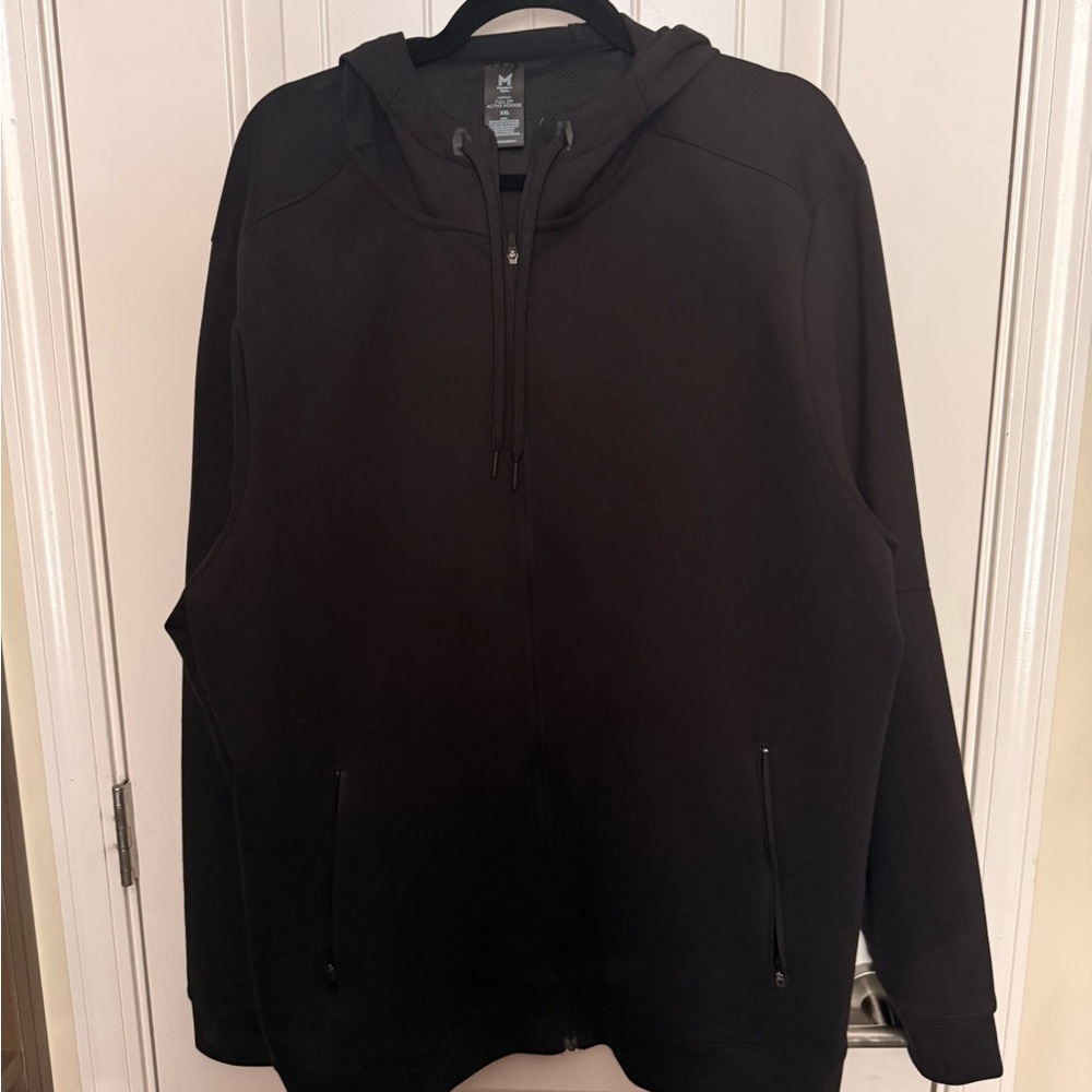 Men's Black Full-Zip Hooded Jacket by